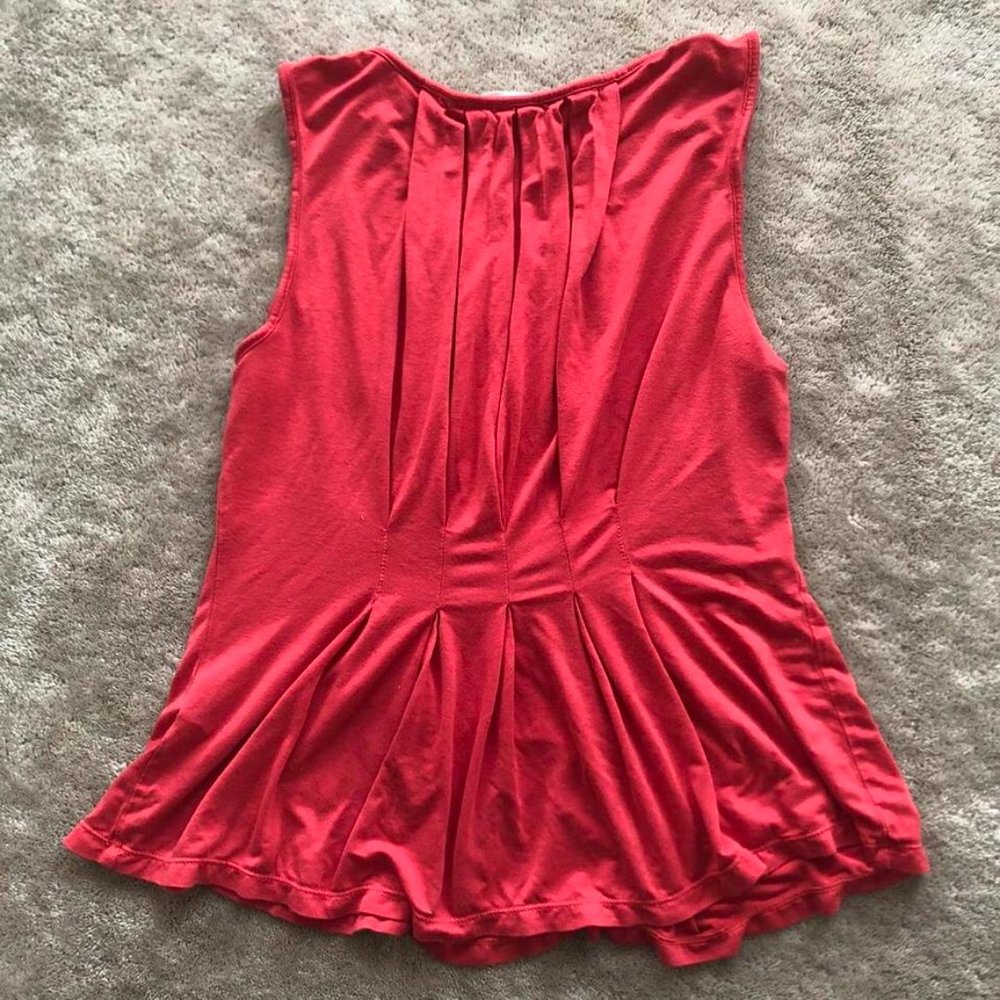 Max Studio Red Tank Ruffle Tank Top - Picture 2 of 3